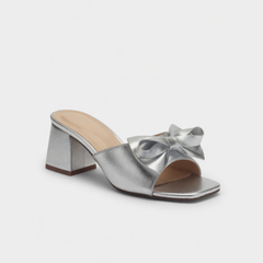 Silver Bow Heels