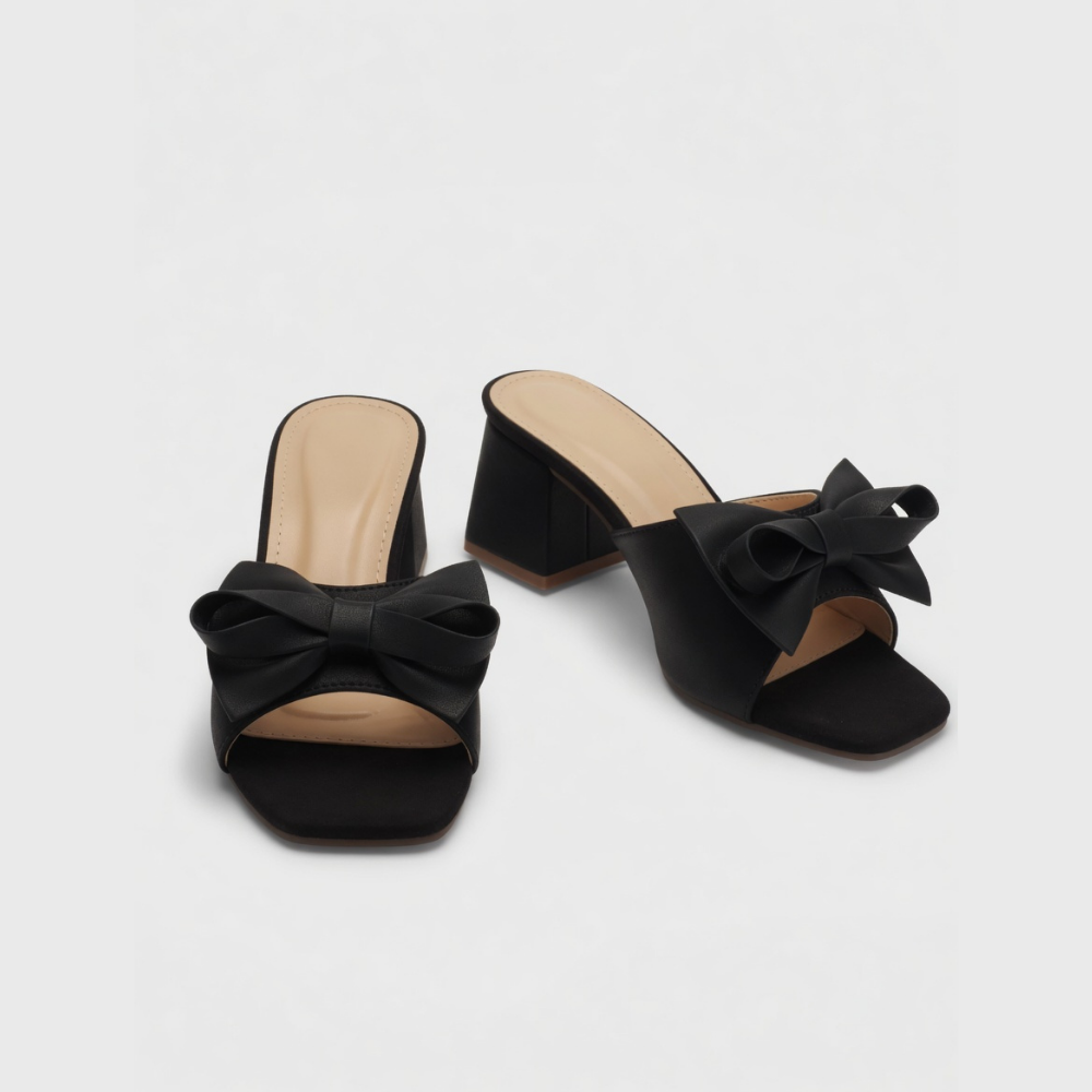 Black Bow Heels