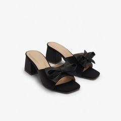 Black Bow Heels