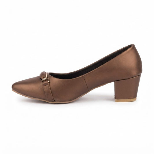 Copper Block Heel Pumps
