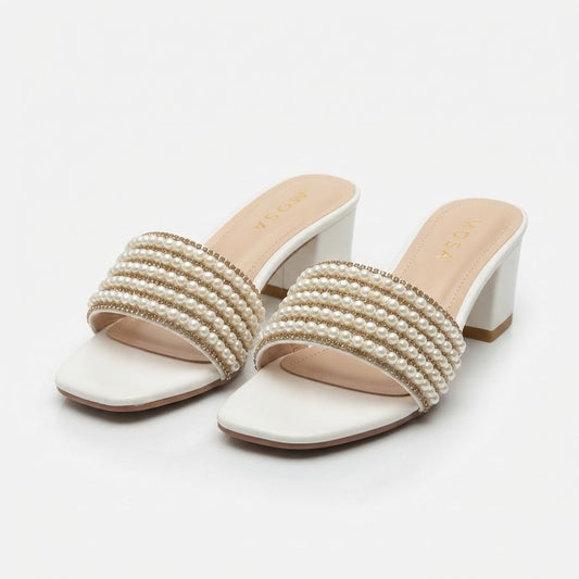 White Sparkling Heels