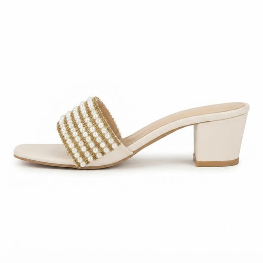 White Sparkling Heels