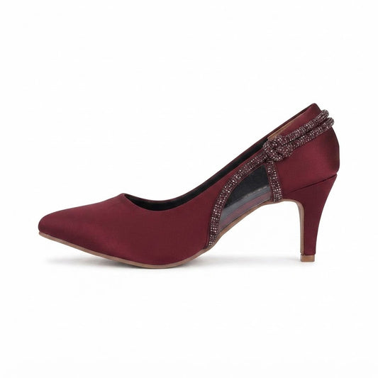 Maroon Embellished Pumps