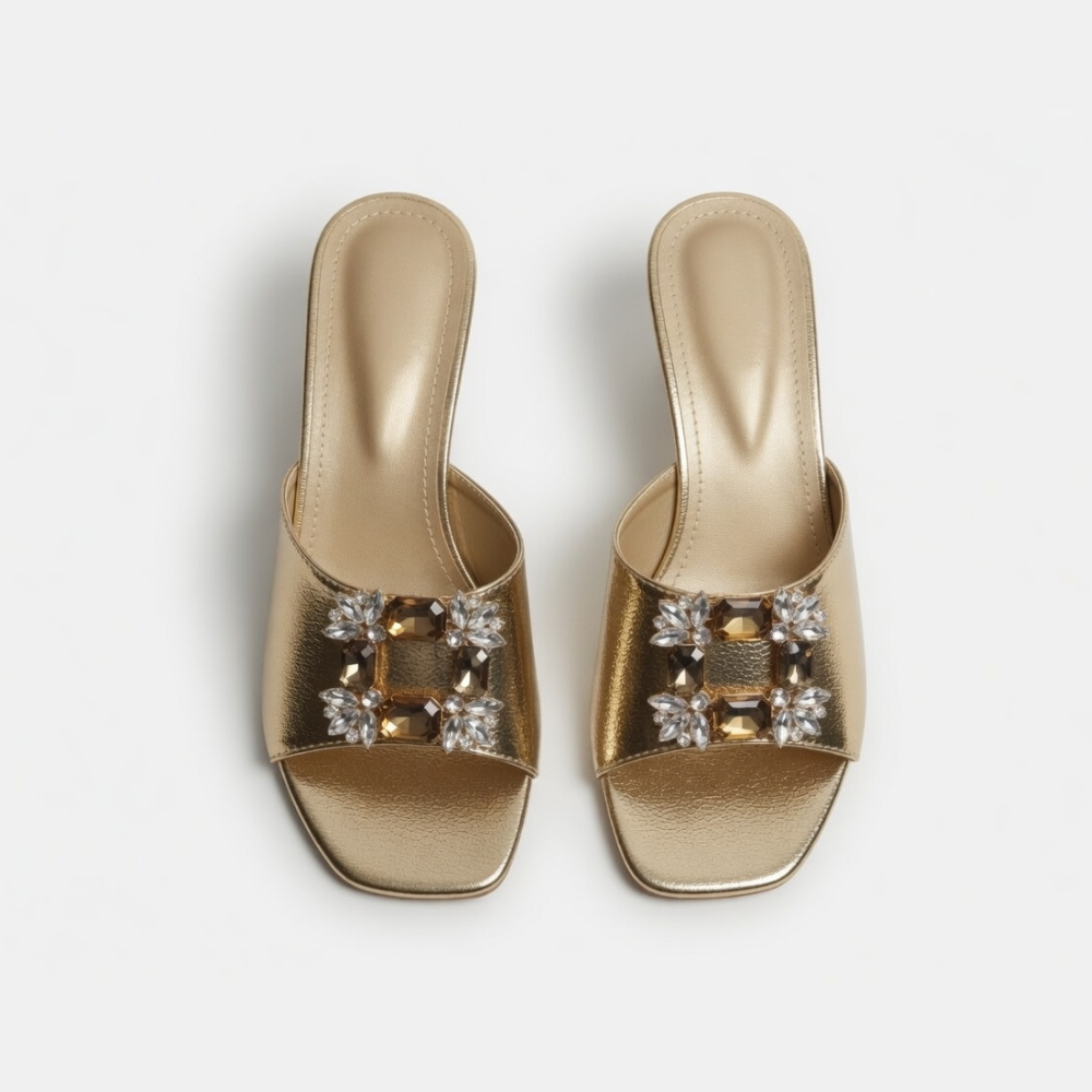 Gold Jewel Heels