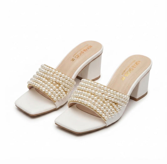 Elegance Pearl Block Heel