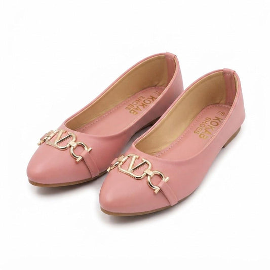 Pink V buckle Pumps