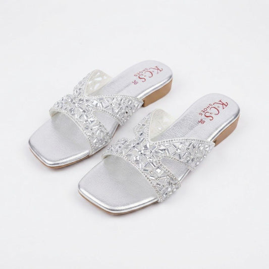 Silver Crystal Flats