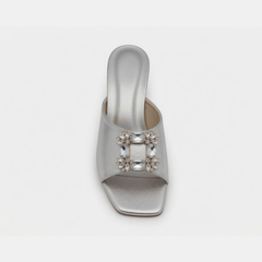 Silver Jewel Heels