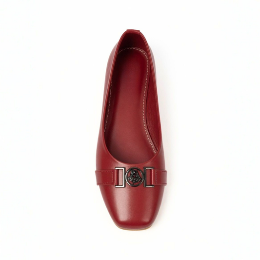 Red Buckle Pumps
