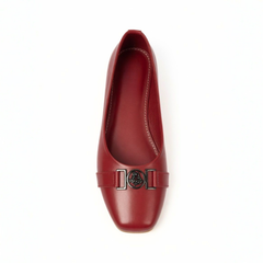 Red Buckle Pumps