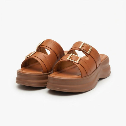 Double Buckle Wedge Slides