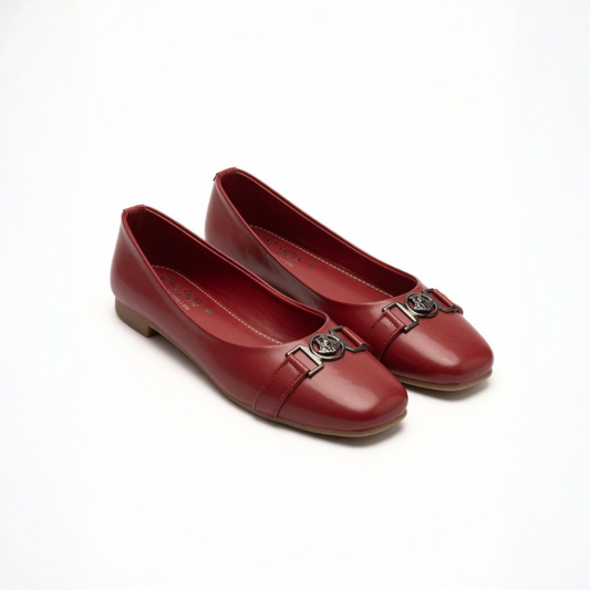 Red Buckle Pumps