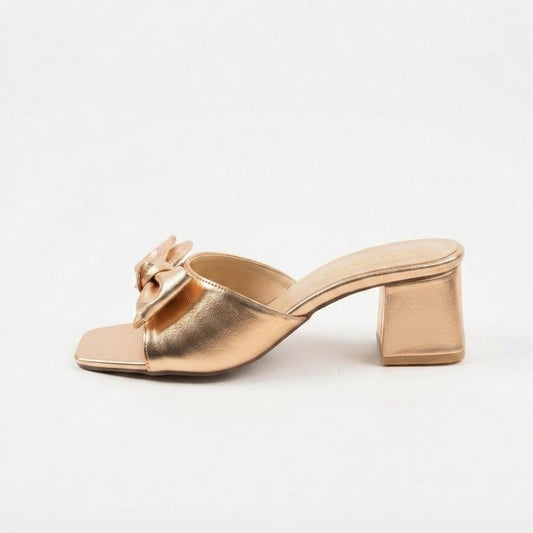 Peachy Bow Block Heel