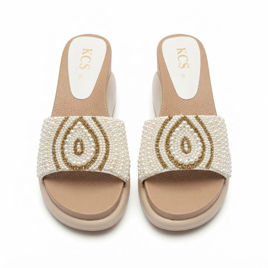 Pearl Wedge Slides