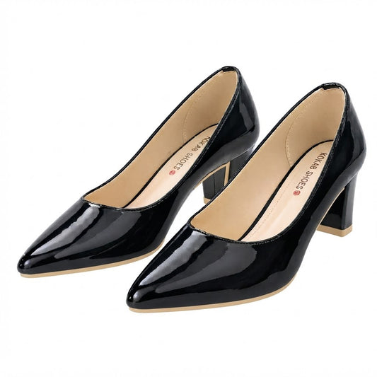 Black Patent court shoe