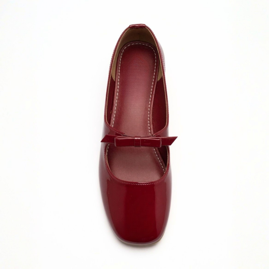 Maroon Buckle Mary Janes