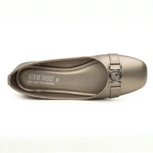 Gray Buckle Pumps