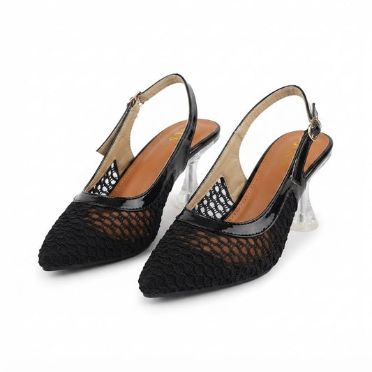 Black Mesh heels