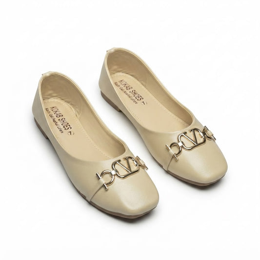 Cream Gold Pumps