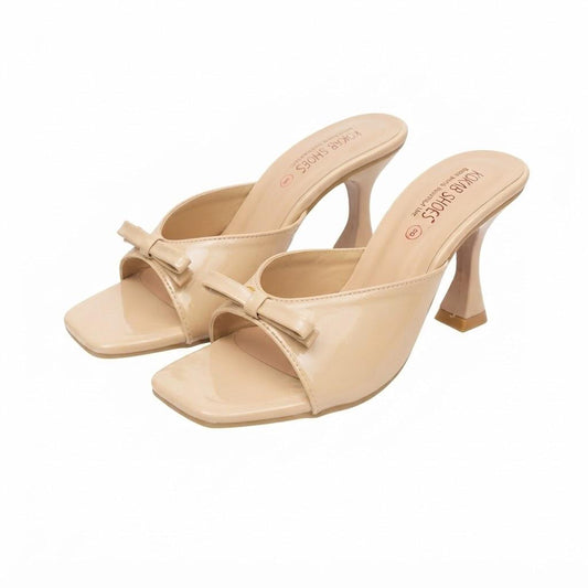 Cream Patent Heel