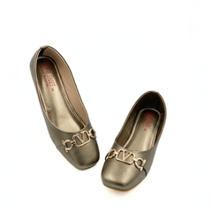 Gray Gold Pumps
