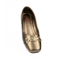 Gray Gold Pumps