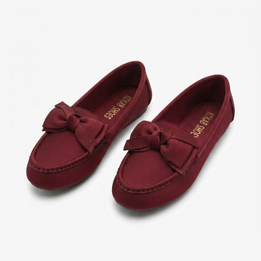 Maroon Bow Loafers