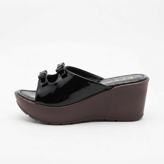 double bow patent black wedge slide