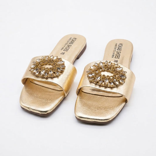 Gold Embellished Slides