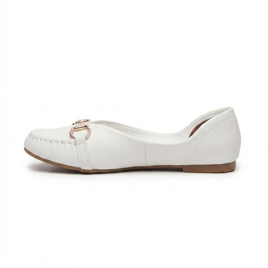 White Flat Pumps