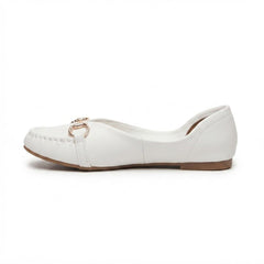 White Flat Pumps