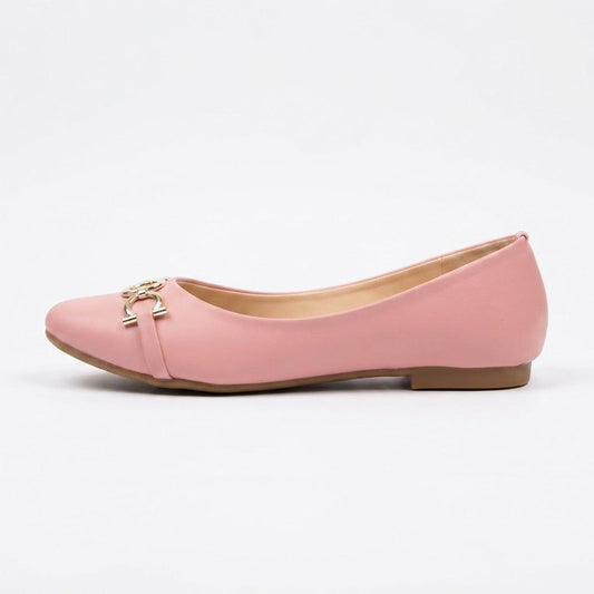 Pink V buckle Pumps
