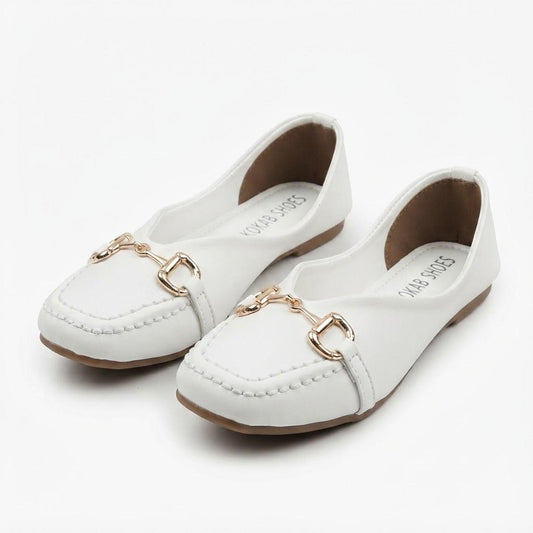 White Flat Pumps
