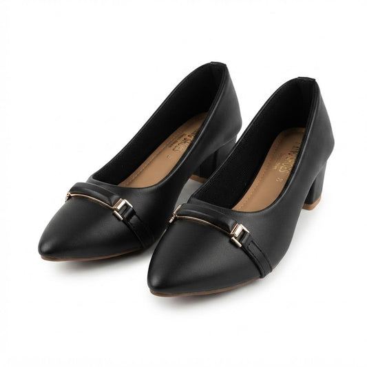 Black Block Heel Pumps