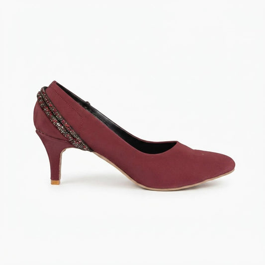 Maroon Embellished Pumps