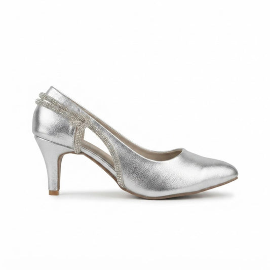Silver Embellished Pumps