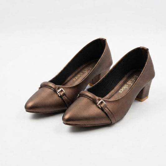 Copper Block Heel Pumps