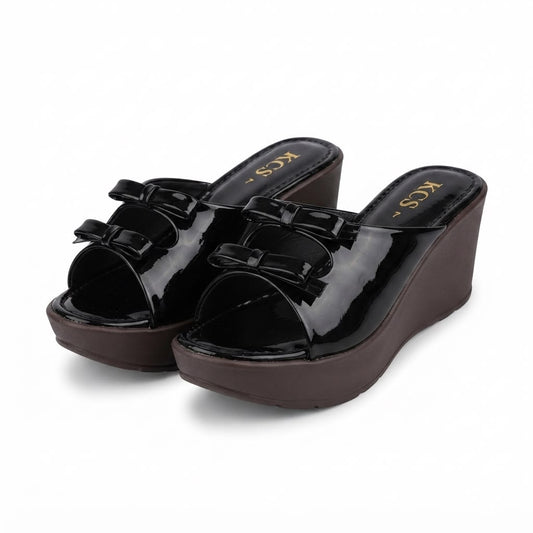double bow patent black wedge slide
