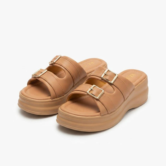 Double Buckle Wedge Slides