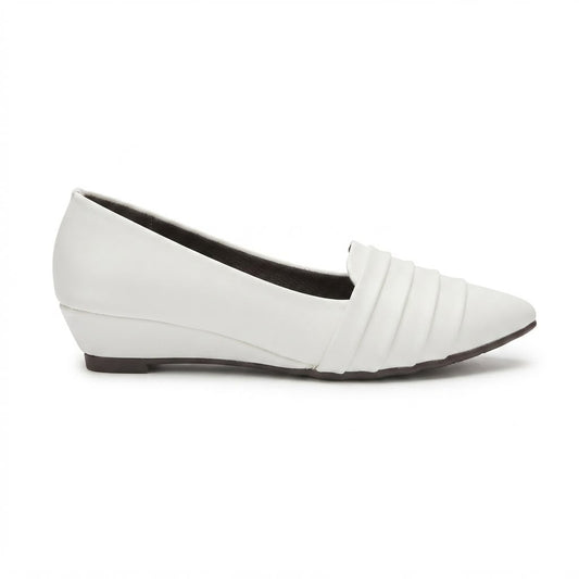 KCS white wedge pumps