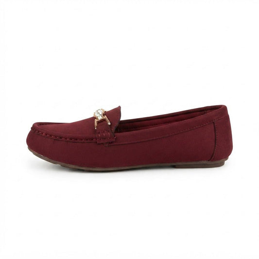 Maroon Embellished Loafers