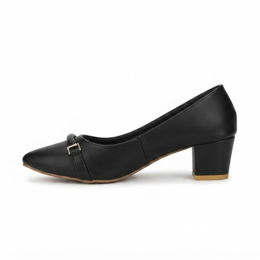 Black Block Heel Pumps