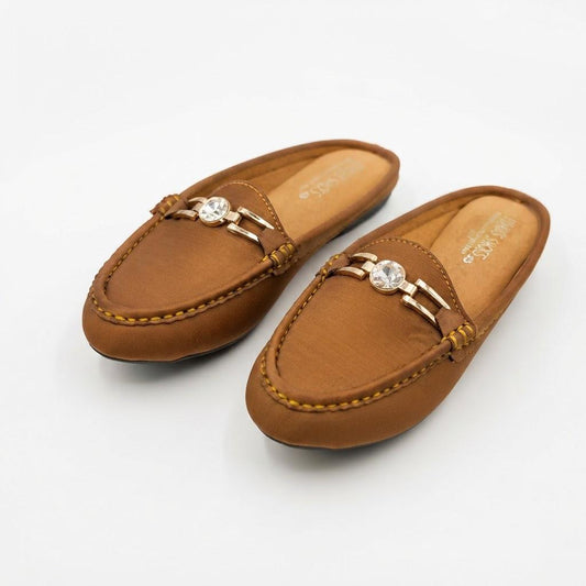 Mustard Open-back Flat Loafers